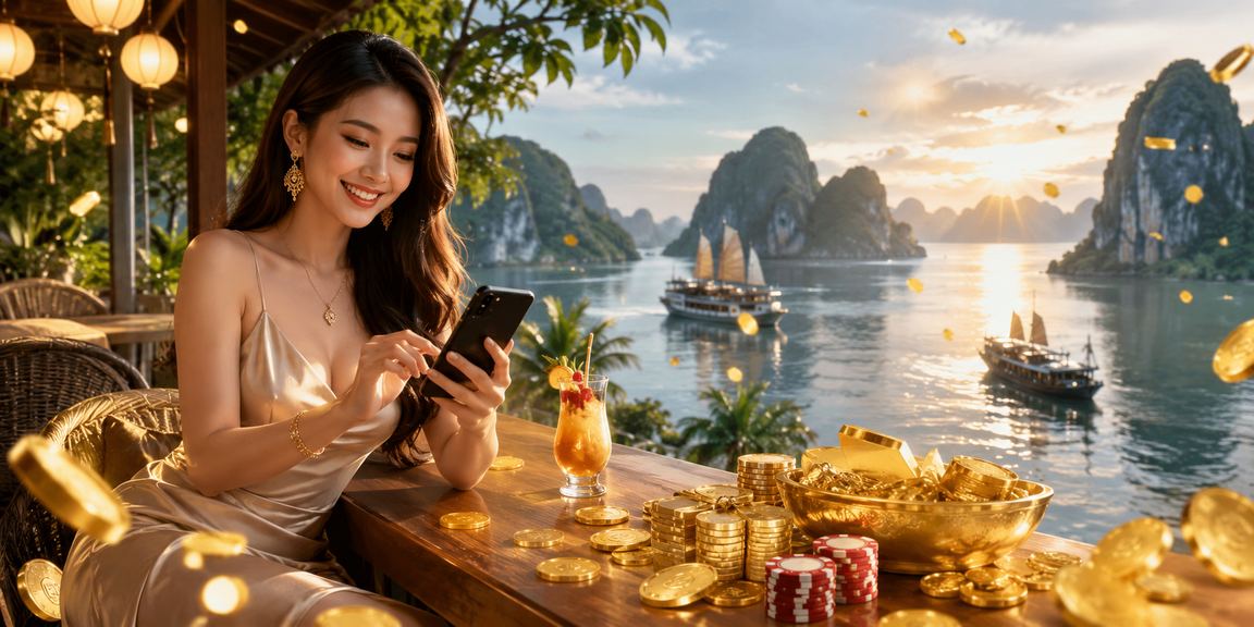 Người dùng tại Hạ Long thưởng thức cà phê và truy cập casino di động an toàn