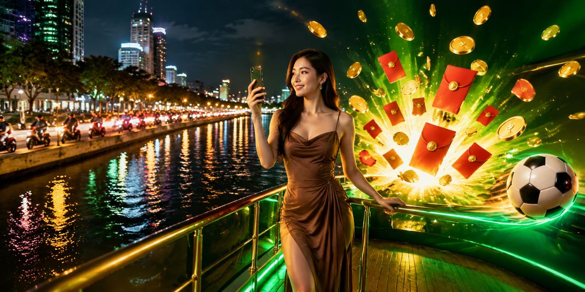 Người dùng TP.HCM kiểm tra thưởng đỏ trên điện thoại tại quán cà phê buổi sáng